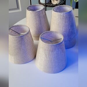 Set of 6 Beige Lamp Shades small